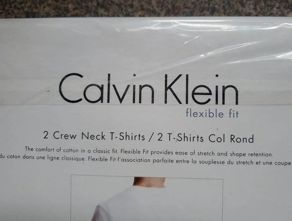 CALVIN KLEIN Tshirt x 2 Pack Mens S White Egyptian Cotton Flex Fit Rrp £45