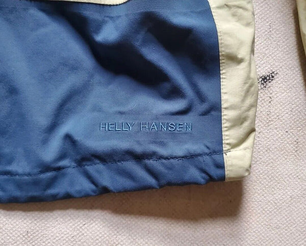 HELLY HANSEN JACKET COAT Mens L Helly Tech Hooded Mesh Lining Sand And Blue