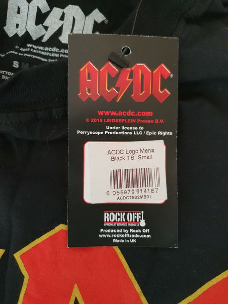 ACDC T Sshirt Mens S Rock Band Oficial Merchandise Black New With Tags