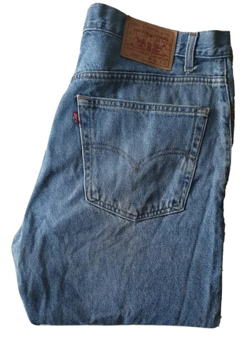 LEVIS 505 JEANS Mens W 38 L 30 VINTAGE BLUE DENIM RED TAB REGULAR FIT (106)