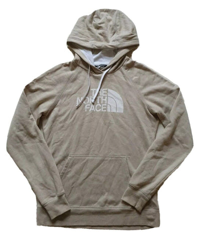 NORTH FACE Hoodie Sweatshirt Womens M Beige Cotton Blend Big Logo was £135