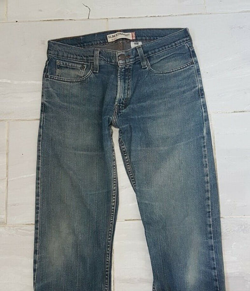 LEVIS 514 JEANS Mens W 32 L 34 BLUE DENIM RED TAB SLIM STRAIGHT FIT (776)