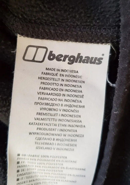 BERGHAUS FLEECE Womens L JUMPER SWEATSHIRT FULL ZIP BLACK VGC RRP £85