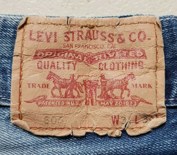 LEVIS 506 JEANS Mens W 31 L 34 BLUE DENIM RED TAB STANDARD FIT (1059)