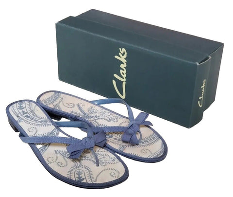 CLARKS Tralee Sandals Thong Flip Flops Womens UK 6 EU 39.5 Blue New In Box