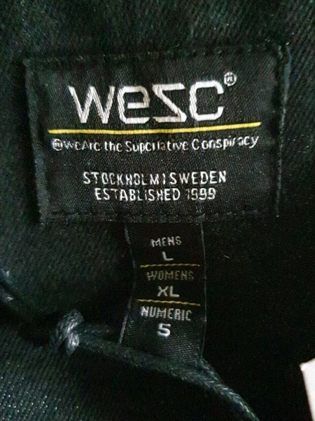 WESC Denim Trucker Jacket Black Mens L Womens XL RRP £130 Social Justice