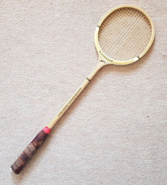 Vintage Squash Racket Slazenger Challenge Championship Wooden Frame England