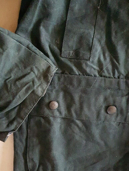 PANDA LINE Wax Jacket Coat Mens XL Green Waxed Cotton Vintage Made In UK (56)