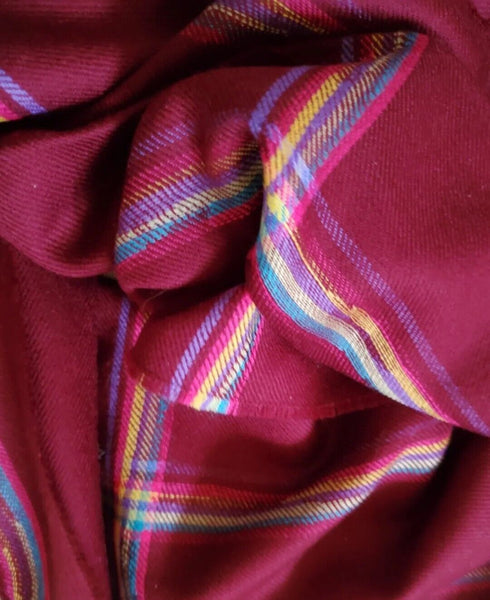 PAUL SMITH SCARF Mens Cashmere Wool Artist Check Burgundy Made in UK Rrp £165