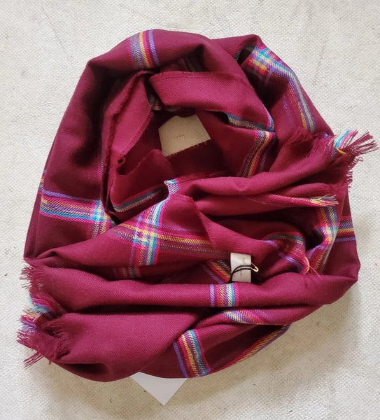 PAUL SMITH SCARF Mens Cashmere Wool Artist Check Burgundy Made in UK Rrp £165