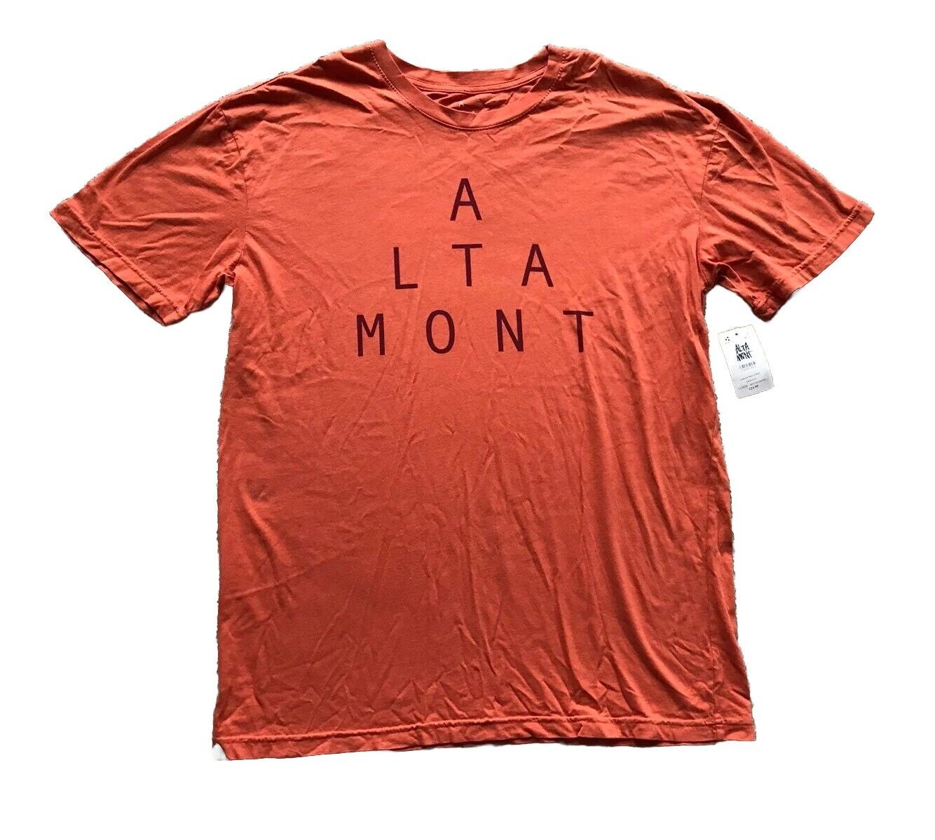 ALTAMONT T SHIRT Mens S Orange Big Logo Rrp £25 Bnwt