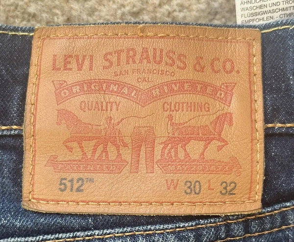 LEVIS 512  JEANS Men’s W 30 L 32 VINTAGE BLUE DENIM RED TAB STRAIGHT FIT A26