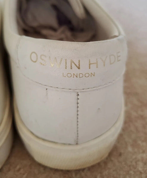 OSWIN HYDE HARPER TRAINERS SNEAKERS Mens UK 8 EU 42 White Leather Original Box