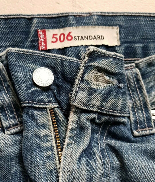 LEVIS 506 JEANS Mens W 31 L 34 BLUE DENIM RED TAB STANDARD FIT (1059)