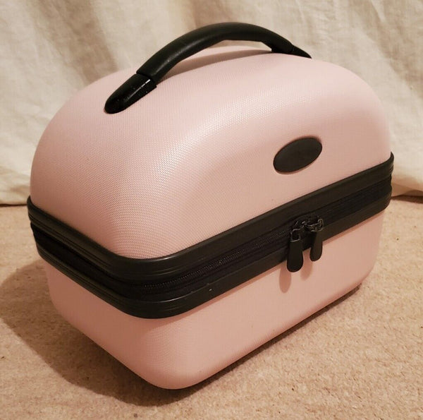 METROPOLIS CABIN SUITCASE and VANITY CASE SET Hardshell 2 Wheels Lock Pink