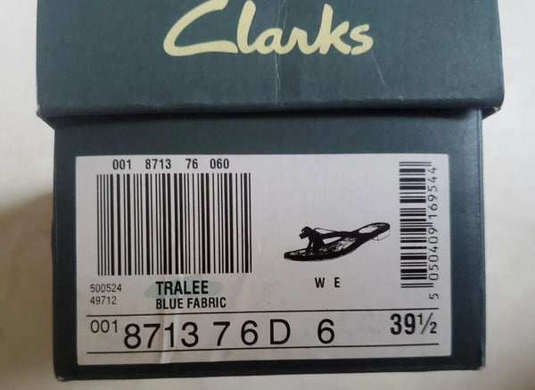 CLARKS Tralee Sandals Thong Flip Flops Womens UK 6 EU 39.5 Blue New In Box
