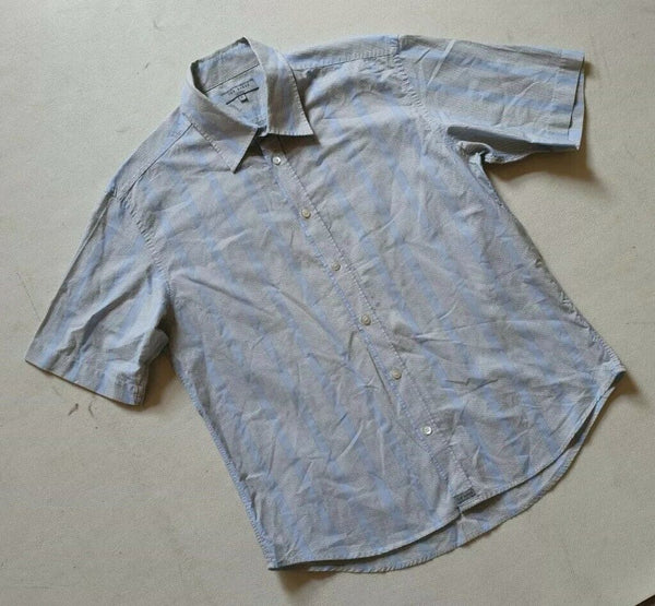 Vintage TED BAKER SHIRT Mens 4 Medium Blue Stripes Short Sleeved