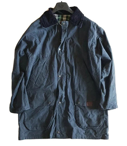 RICHMOND FOREST Wax Jacket Coat Mens XL Blue Waxed Cotton Vintage Made In UK 30