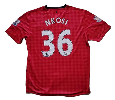 MANCHESTER UNITED 2012 Football Shirt Jersey Nkosi 36 Nike AON Prem Patches Sz M