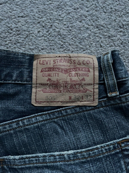 LEVIS 505 JEANS Mens W 32 L 32  vintage blue denim red tab regular fit A84