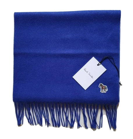 PAUL SMITH SCARF ZEBRA ROYAL BLUE PURE LAMBSWOOL MADE in UK New With Tag £120