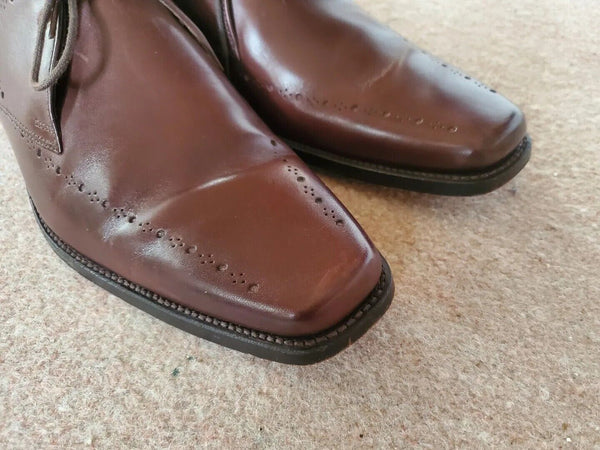 LOAKE QUINN SHOES Mens UK 6.5 EU 40 Brown Seam Stitched Goodyear Welted
