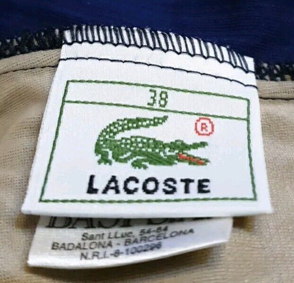 LACOSTE Swimsuit Swimming Costume 1 Piece Size XS Blue Spellout New With Pouch