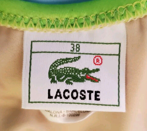 LACOSTE Swimsuit Swimming Costume 1 Piece Size XS Blue Green New With Pouch