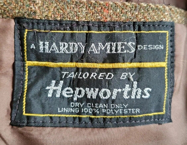 HARDY AIMES Hepworths Jacket Blazer Mens 40 Green Wool Blend Window Pane Check