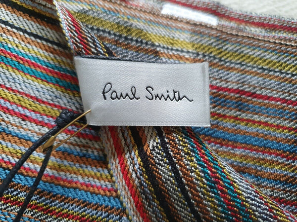 PAUL SMITH SCARF SILK WOOL SIGNATURE STRIPE CIRCLE SQUARE LIBERTY BNWT RRP £175