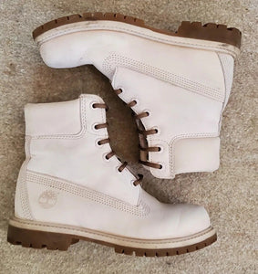 TIMBERLAND BOOTS Womens UK 3 EU 35 Classic 6 Inch Pale Pink Nubuck Save The Robot