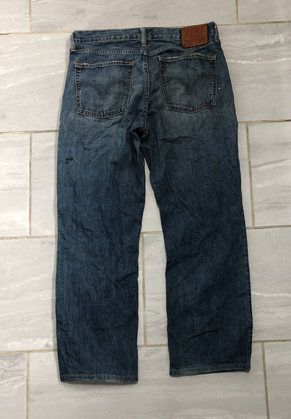 LEVIS 502 Jeans W 34 L 28 Blue Denim Straight Fit Red Tab No 711