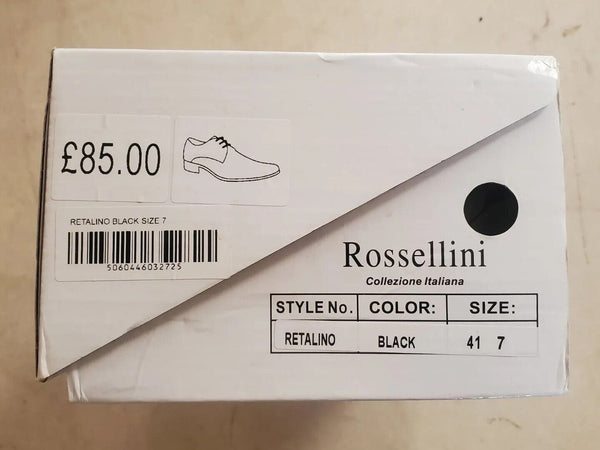 ROSSELLINI SHOES Mens UK 7 EU 41 Retalino Black Leather Python Pattern Italy