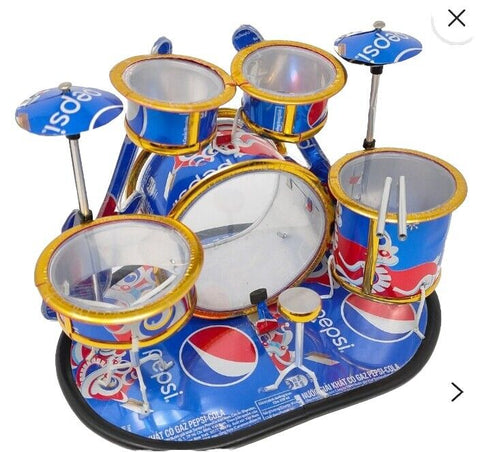 Vintage PEPSI COLA Drum kit Recycled Cans Handmade Promo Collectible Memorabilia