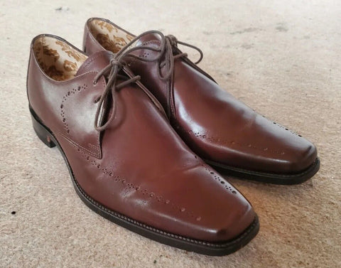 LOAKE QUINN SHOES Mens UK 6.5 EU 40 Brown Seam Stitched Goodyear Welted