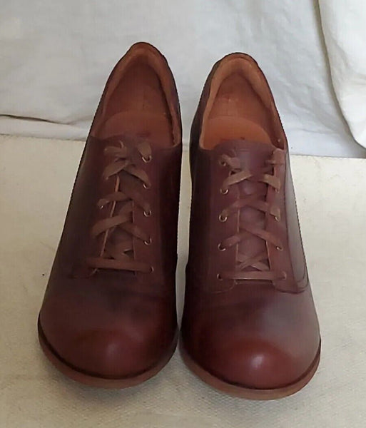 TIMBERLAND STRATHAM SHOES Womens UK 7 EU 40 Brown Leather Lace Up High Heels