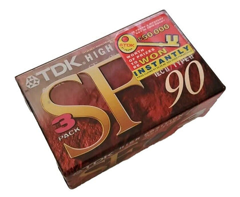 TDK SF 90 EA 3 x Cassette Tapes C90 IEC 2 Type 2 II High Position Factory Sealed