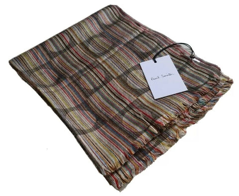 PAUL SMITH SCARF SILK WOOL SIGNATURE STRIPE CIRCLE SQUARE LIBERTY BNWT RRP £175