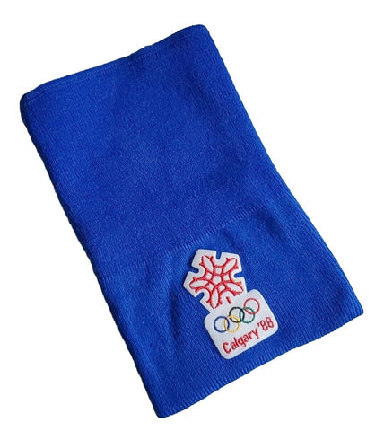 CALGARY 88 WINTER OLYMPICS Snood Scarf Blue Canada New - Never Worn