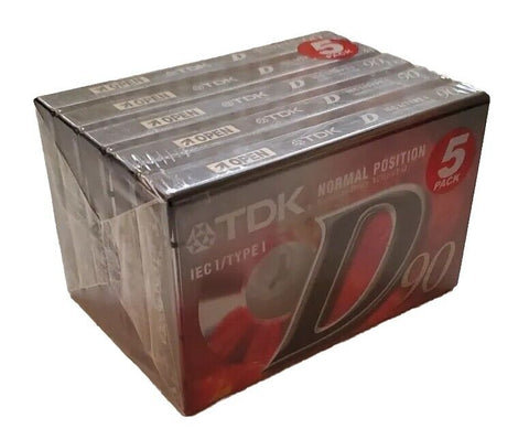 TDK D90 Normal Position Cassette Tapes X 5 Factory Sealed IEC 1 Type 1