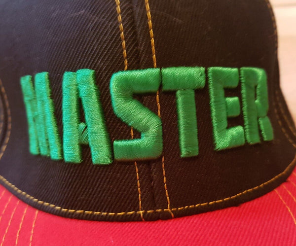 MASTER Baseball Cap One Size Snapback Black Red New With Tags