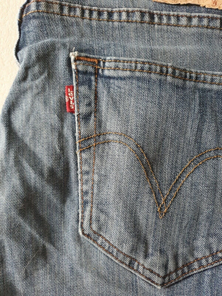 LEVIS 373 JEANS Mens W 34 L 32 VINTAGE BLUE DENIM RED TAB CLASSIC FIT (71)