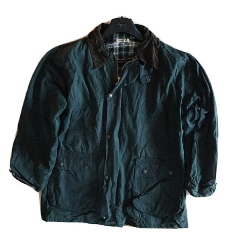 PANDA LINE Wax Jacket Coat Mens XL Green Waxed Cotton Vintage Made In UK (56)