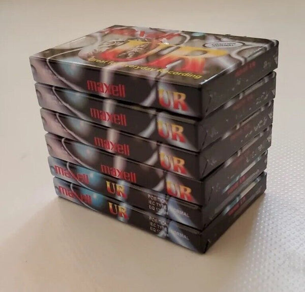 MAXELL UR90 x 6 Normal Position Cassette Tapes New Factory Sealed