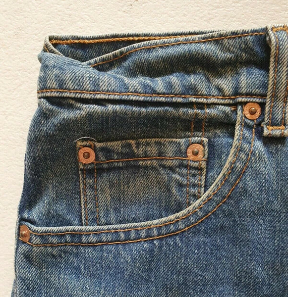 LEVIS 512 JEANS Mens W 30 L 34 VINTAGE BLUE DENIM RED TAB CLASSIC FIT (28)