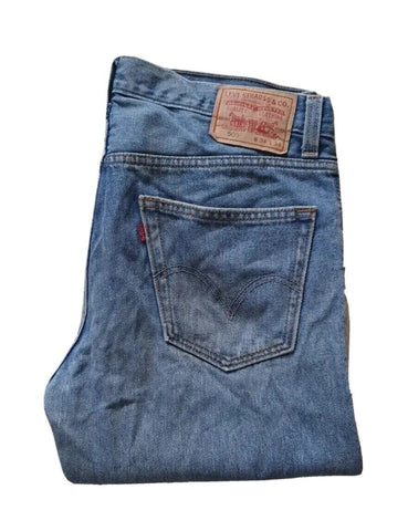 LEVIS 505 JEANS Mens W 34 L 34 CLASSIC FIT BLUE DENIM RED TAB no 1411