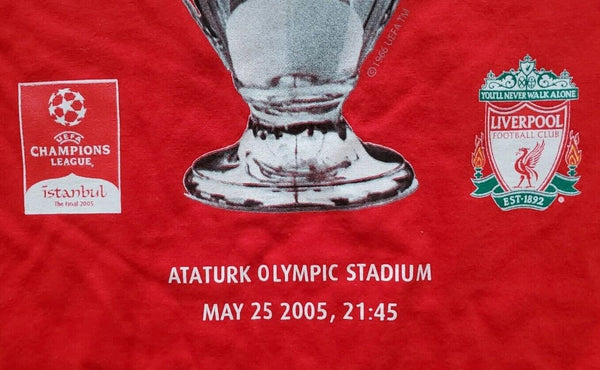 LIVERPOOL LFC Champions League Vintage 2005 Istanbul Final T Sirt Mens XL BNWT