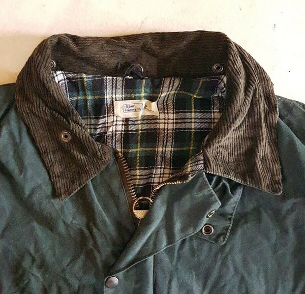 PANDA LINE Wax Jacket Coat Mens XL Green Waxed Cotton Vintage Made In UK (56)