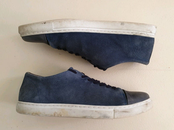 MENS DUNE TRAINERS SHOES Mens UK 8 EU 42 Blue Suede Leather RRP £75