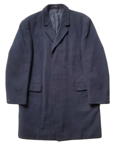 Vintage TRENCH COAT Overcoat Mens M Rare Mink Wool Blend Charcoal Grey VGC
